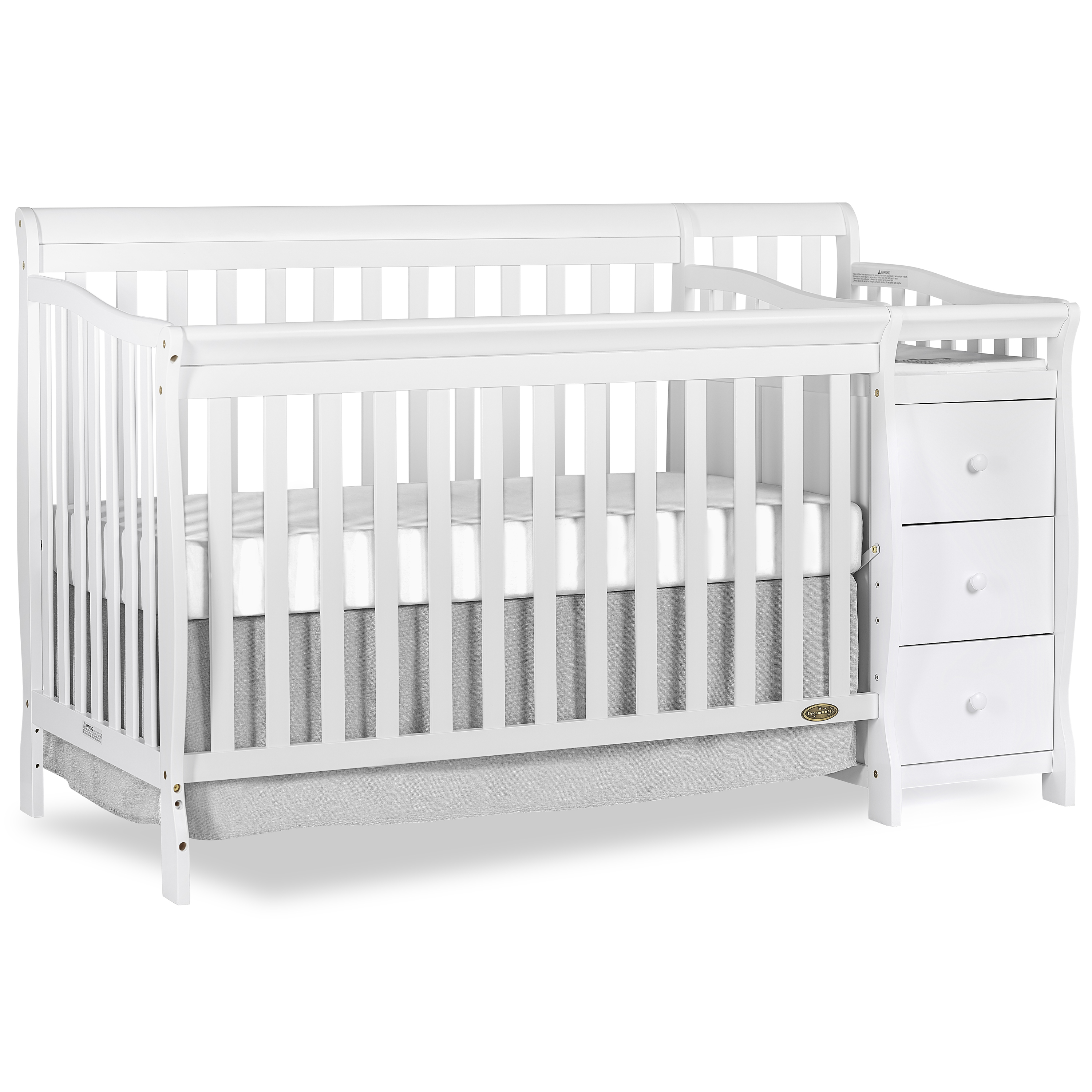 Dream On Me Brody 5-in-1 Convertible Crib with Changer, White - image 1 of 2