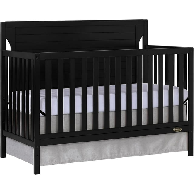 Dream On Me Cape Cod 5In1 Convertible Crib In Black, Greenguard Gold