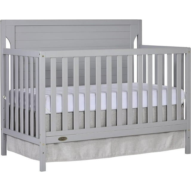 Dream On Me Cape Cod 5-In-1 Convertible Crib In Pebble Grey, Greenguard Gold And JPMA Certified, Built Of Sustainable New Zealand Pinewood, 3 Mattress Height Positions Pebble Grey Inch (Pack of 1)