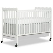 Dream On Me Carson Classic 3-in-1 Portable Crib in White, Removable Wheels, Converts from Baby Crib to Toddler Bed, Day Bed and Kids Sofa, Three Adjustable Mattress Height Positions