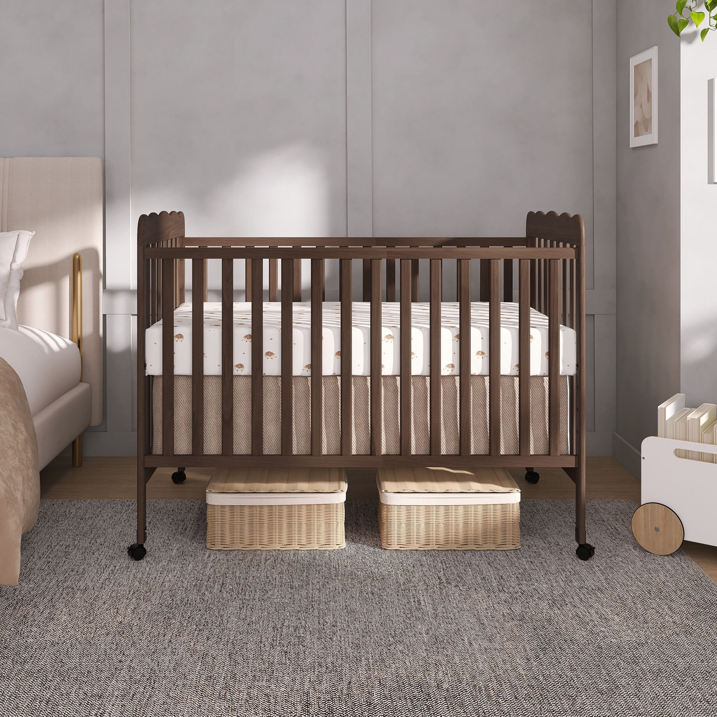 Dream On Me Carson Classic 3-in-1 Convertible Crib in Smokey Oak, Greenguard Gold Certified