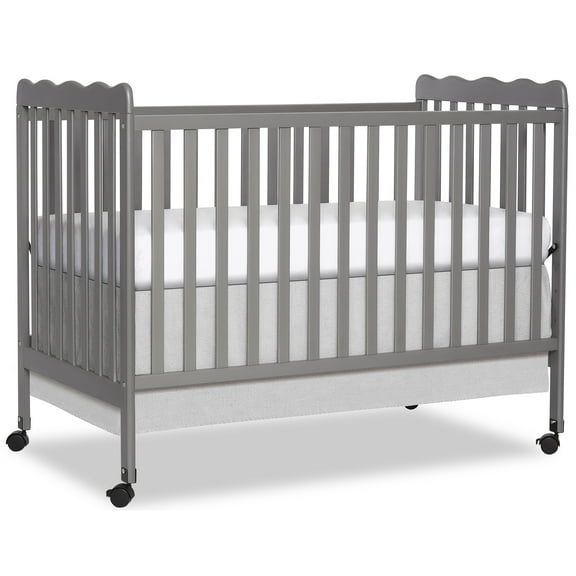 Dream On Me Carson Classic 3-in-1 Portable Crib in Steel Grey, Removable Wheels, Converts from Baby Crib to Toddler Bed, Day Bed and Kids Sofa, Three Adjustable Mattress Height Positions
