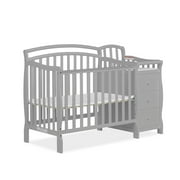 Dream On Me Casco 4-in-1 Mini Crib and Dressing Table, Pebble Grey