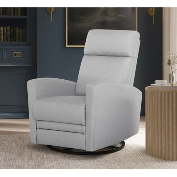 Dream On Me Chatham Nursery Glider Recliner and Rocking Chair in Gray, 360° Swivel Motion, Smooth Rocking Motions, FSC and Greenguard Gold Certified