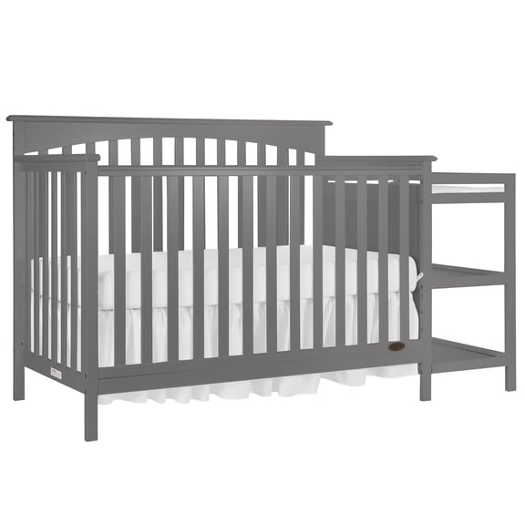 Dream On Me Chloe 5-in-1 Convertible Crib and Changer, Storm Grey