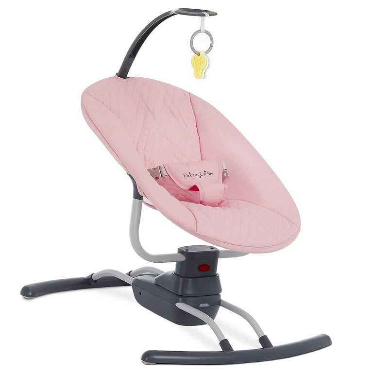 Dream On Me Comfort Me Baby Swing in Dusty Pink with Music and Vibration 3 Speed Compact Portable Infant Swing and Remote Control Portable Baby