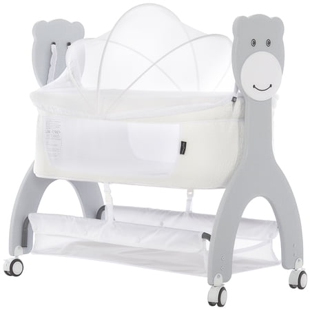 Dream On Me Cub Portable Bassinet in White, Multi-Use Baby Bassinet with Locking Wheels