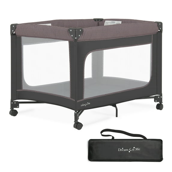 Dream On Me EZGo Portable Playard, Pink And Black