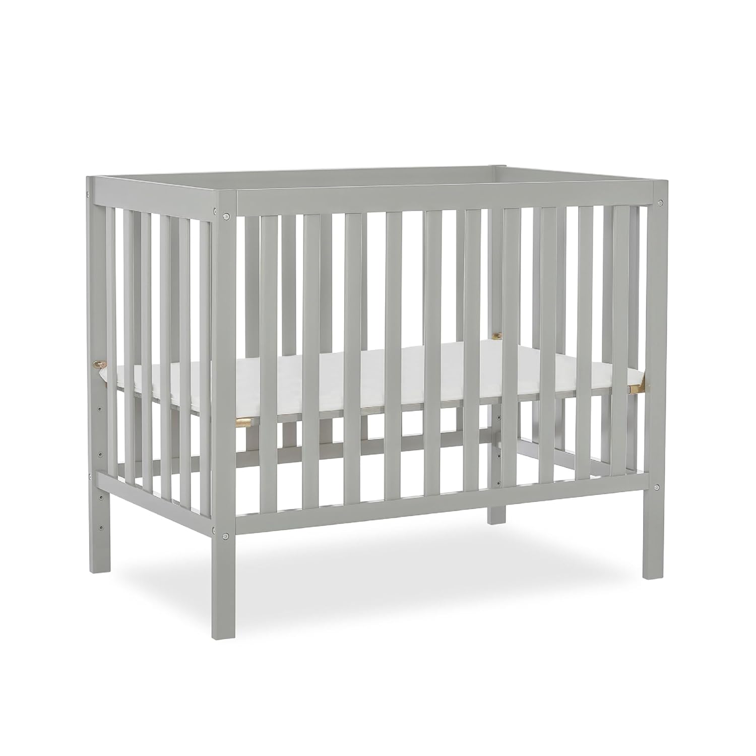 Dream On Me, Edgewood 4in1 Convertible Mini Crib, Cool Grey , Inch