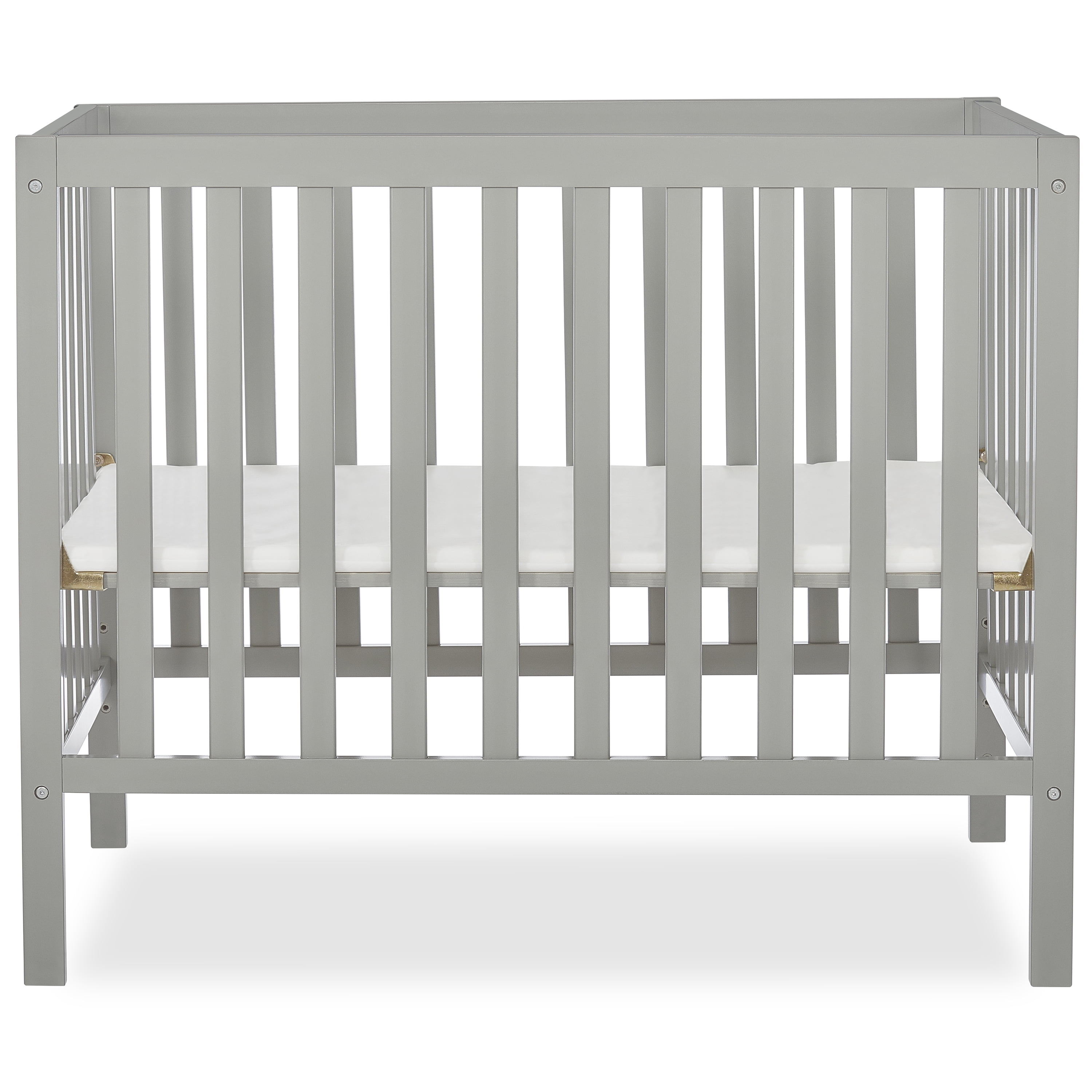 Cool Grey Pinewood 4-in-1 Convertible Mini Crib