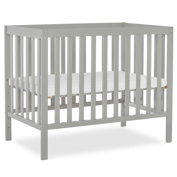 Dream On Me Edgewood 4-in-1 Convertible Mini Crib, Cool Grey