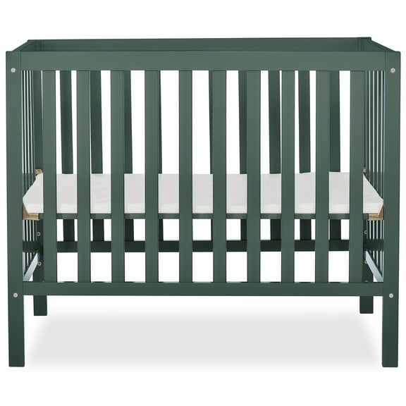 Dream On Me Edgewood 4-in-1 Convertible Mini Crib, Olive