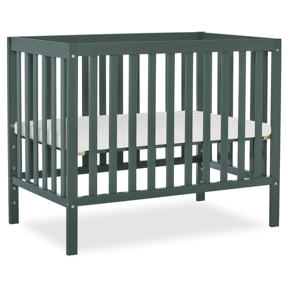 Dream On Me Edgewood 4-in-1 Convertible Mini Crib, Olive