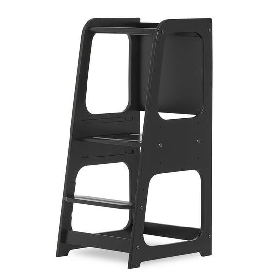 Dream On Me Explora Tower & Step Stool, Anti-slip Base, Multipurpose Kids Step Stool, Black