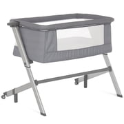 Dream On Me Flora Baby Bassinet in Storm Grey, Lightweight and Portable Travel Bassinet with Carry Bag, Five Adjustable Height Position, Mattress Pad Included