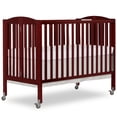 thumbnail image 1 of Dream On Me Full Size 2-in-1 Folding Stationary Side Crib, Locking Wheels, Cherry, 1 of 10