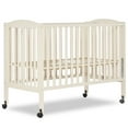 thumbnail image 1 of Dream On Me Full Size 2-in-1 Folding Stationary Side Crib, Locking Wheels, French White, 1 of 7