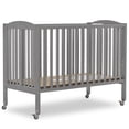 thumbnail image 1 of Dream On Me Full Size 2-in-1 Folding Stationary Side Crib, Locking Wheels, Steel Grey, 1 of 9