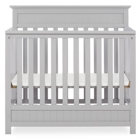 Dream On Me Harbor 4-in-1 Convertible Mini Crib in Pebble Grey, Greenguard Gold Certified