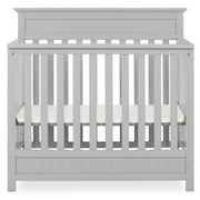 Dream On Me Harbor 4-in-1 Convertible Mini Crib in Pebble Grey, Greenguard Gold Certified