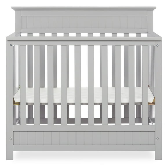 Dream On Me Harbor 4-in-1 Convertible Mini Crib in Pebble Grey, Greenguard Gold Certified