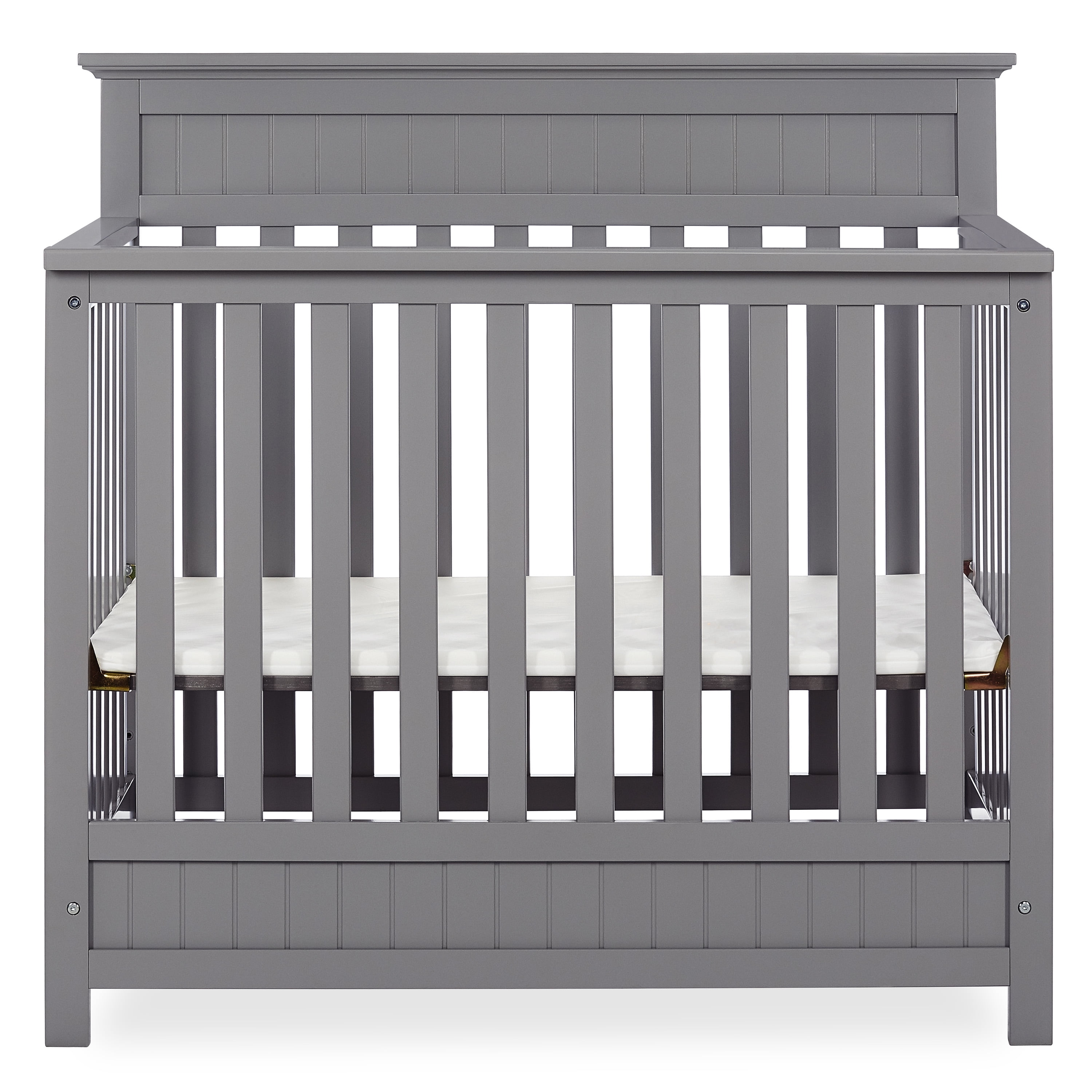 Steel Grey Pinewood 4-in-1 Convertible Mini Crib