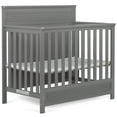 Dream On Me Harbor Full Panel 4 in 1 Convertible Mini Crib, Storm Grey