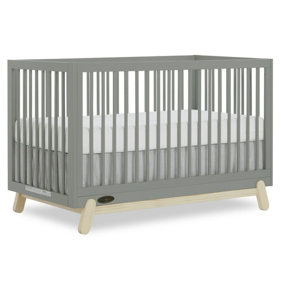 Dream On Me Hygge 5-in-1 Convertible Crib, Sea Grass And Vintage White Oak