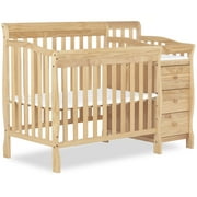 Dream On Me Jayden 4-in-1 Convertible Mini Crib and Changer, Storm Grey