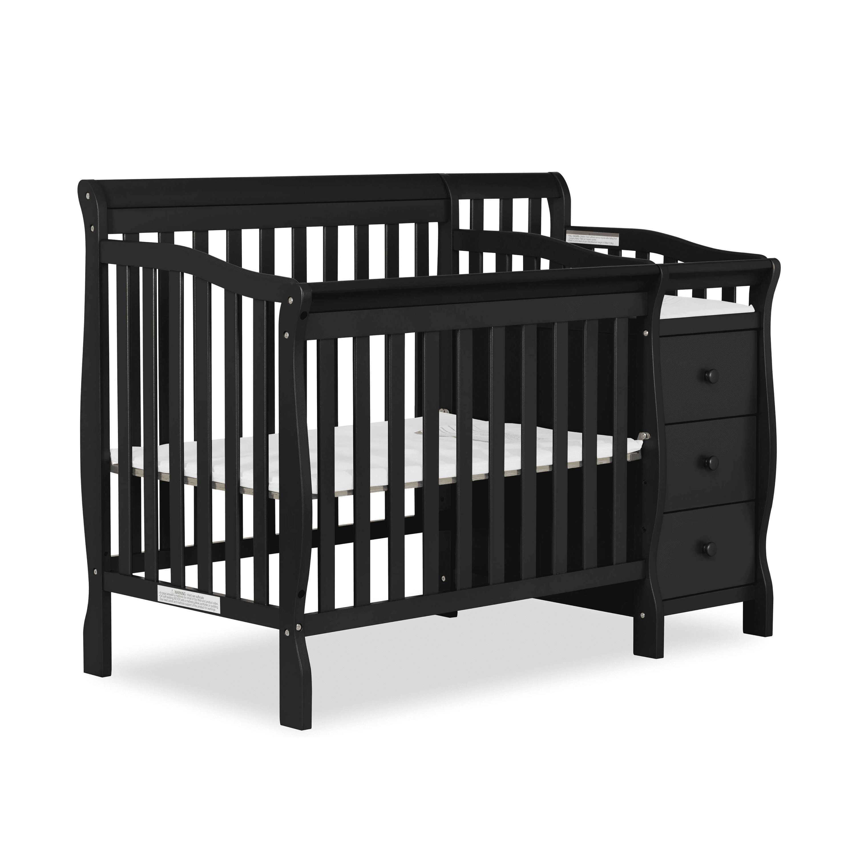 Dream On Me Jayden 4in1 Mini Convertible Crib And Changer in Black