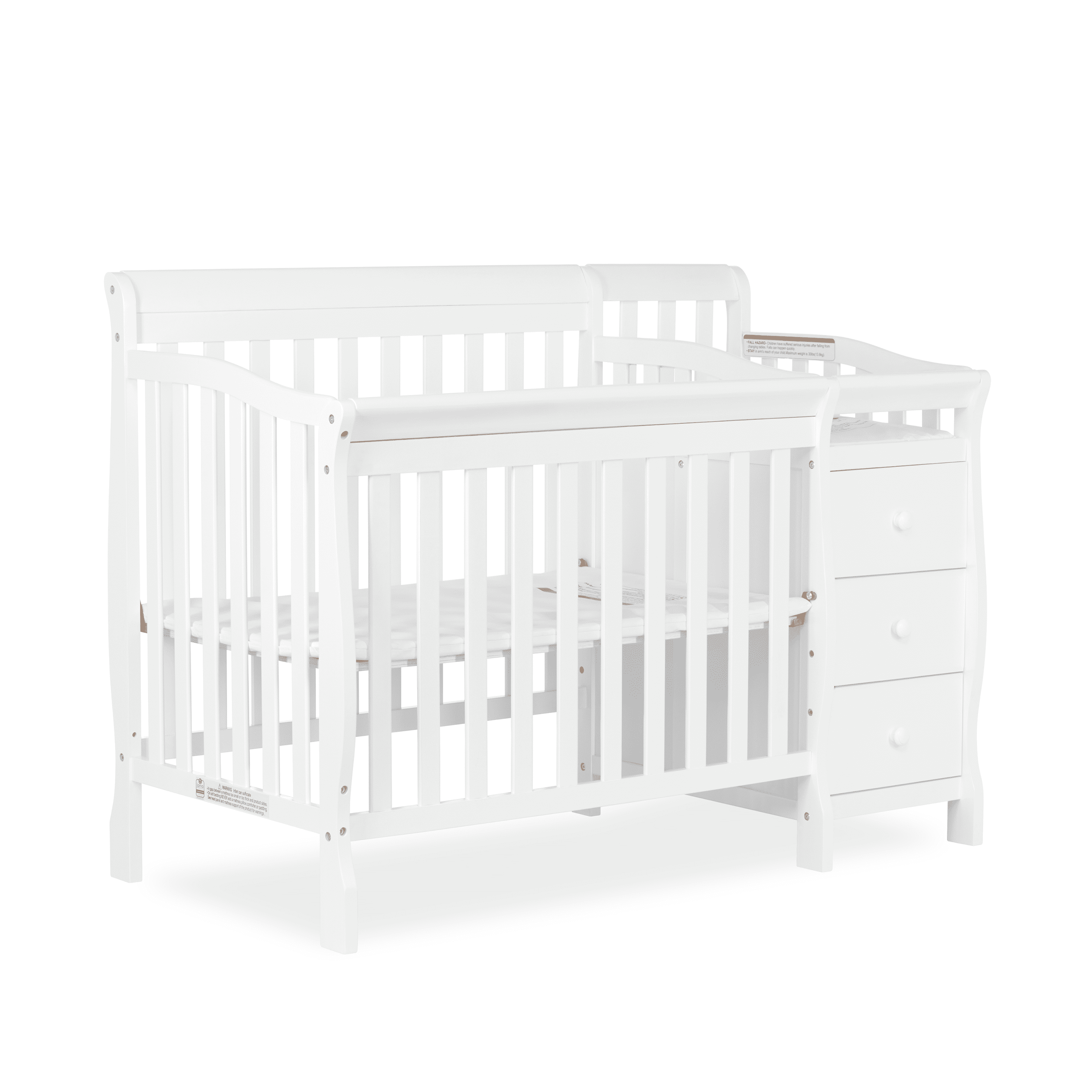 Dream On Me Jayden 4in1 Mini Convertible Crib And Changer in White