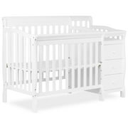 Dream On Me Jayden 4-in-1 Convertible Mini Crib and Changer, Storm Grey