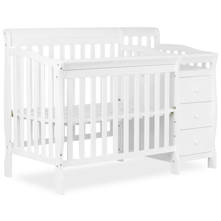 Dream On Me Jayden 4-in-1 Mini Convertible Crib and Changer, White