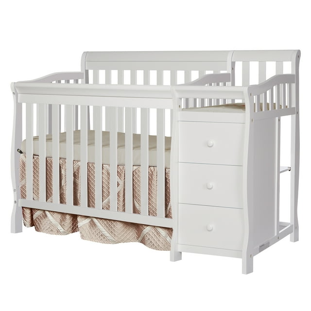 Dream On Me Jayden 4-in-1 Mini Convertible Crib and Changer, White