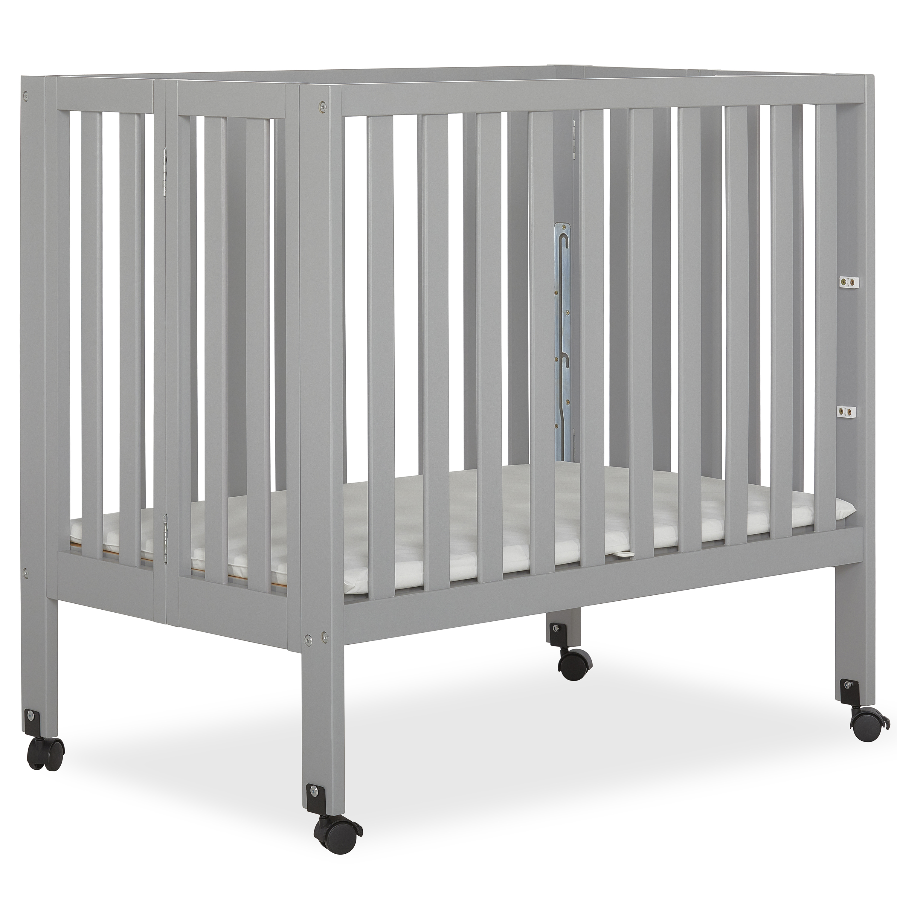 Dream On Me Jett NonFull Size Folding Crib in Pebble Grey, Patented