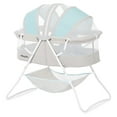 thumbnail image 1 of Dream On Me Karley Bassinet in Blue and Grey, Quick Fold and Easy to Carry, Large Storage Basket, 1 of 19
