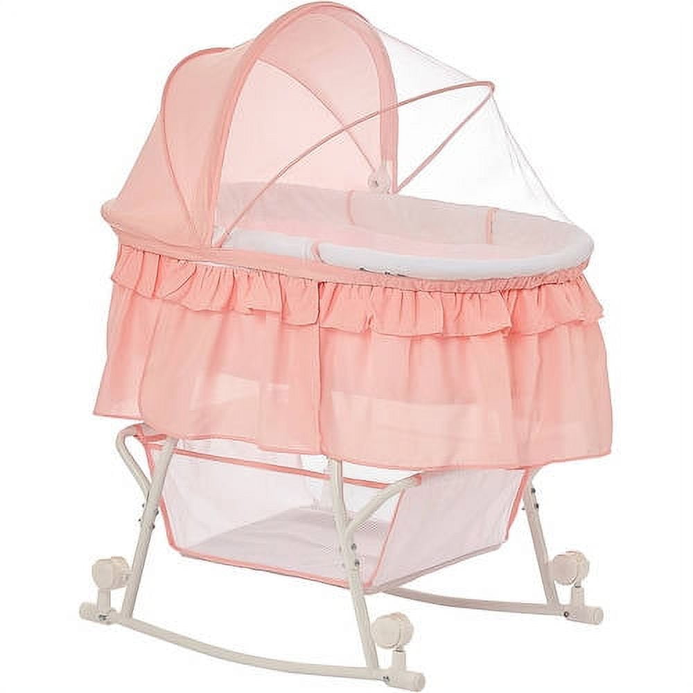 Dream On Me Lacy, Portable 2 in 1 Bassinet and Cradle in Rose Quartz - image 1 of 7