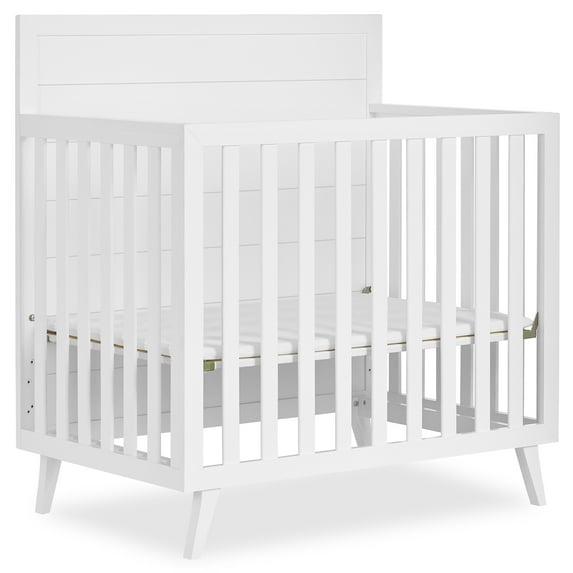 Dream On Me Lexington 4 in 1 Baby Convertible Mini Crib, Sustainable New Zealand Pinewood, White