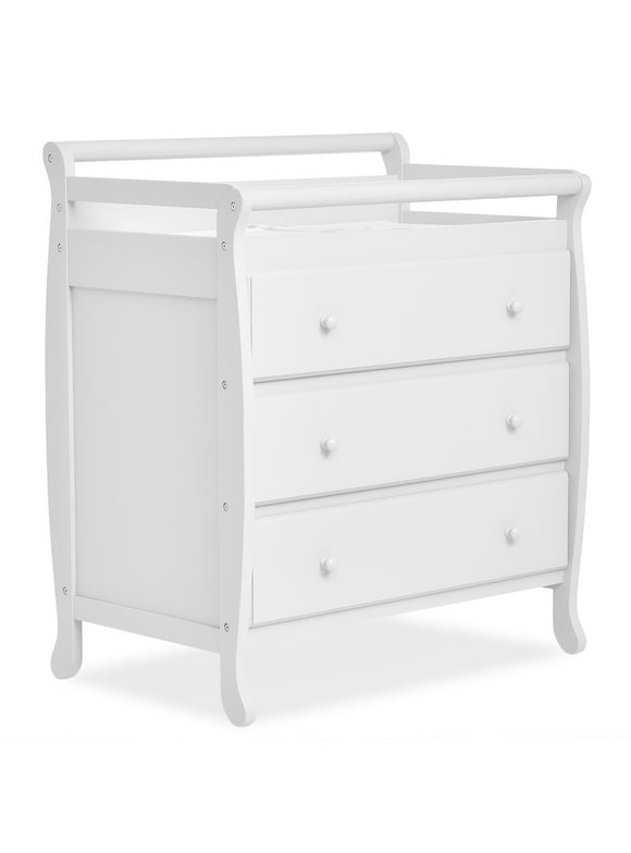 Dream On Me Liberty 3-Drawer Changing Table with Pad, Mystic Grey