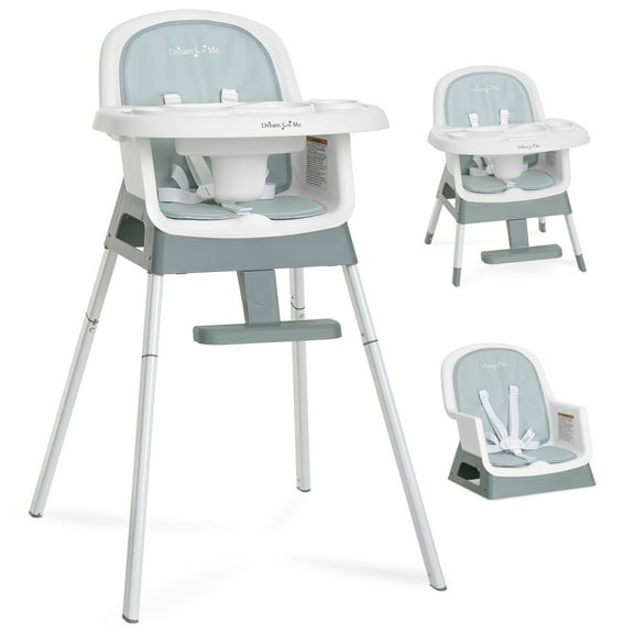 Dream On Me Lightweight & Convertible Curio Sit N Seek High Chair, Mint