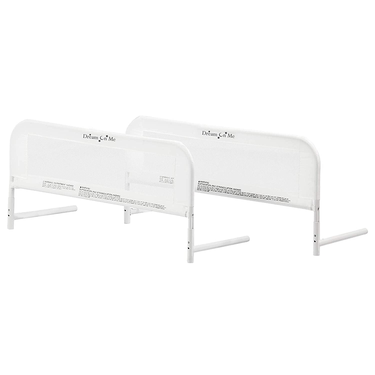 Dream On Me White Adjustable Mesh Bed Rail Double Pack
