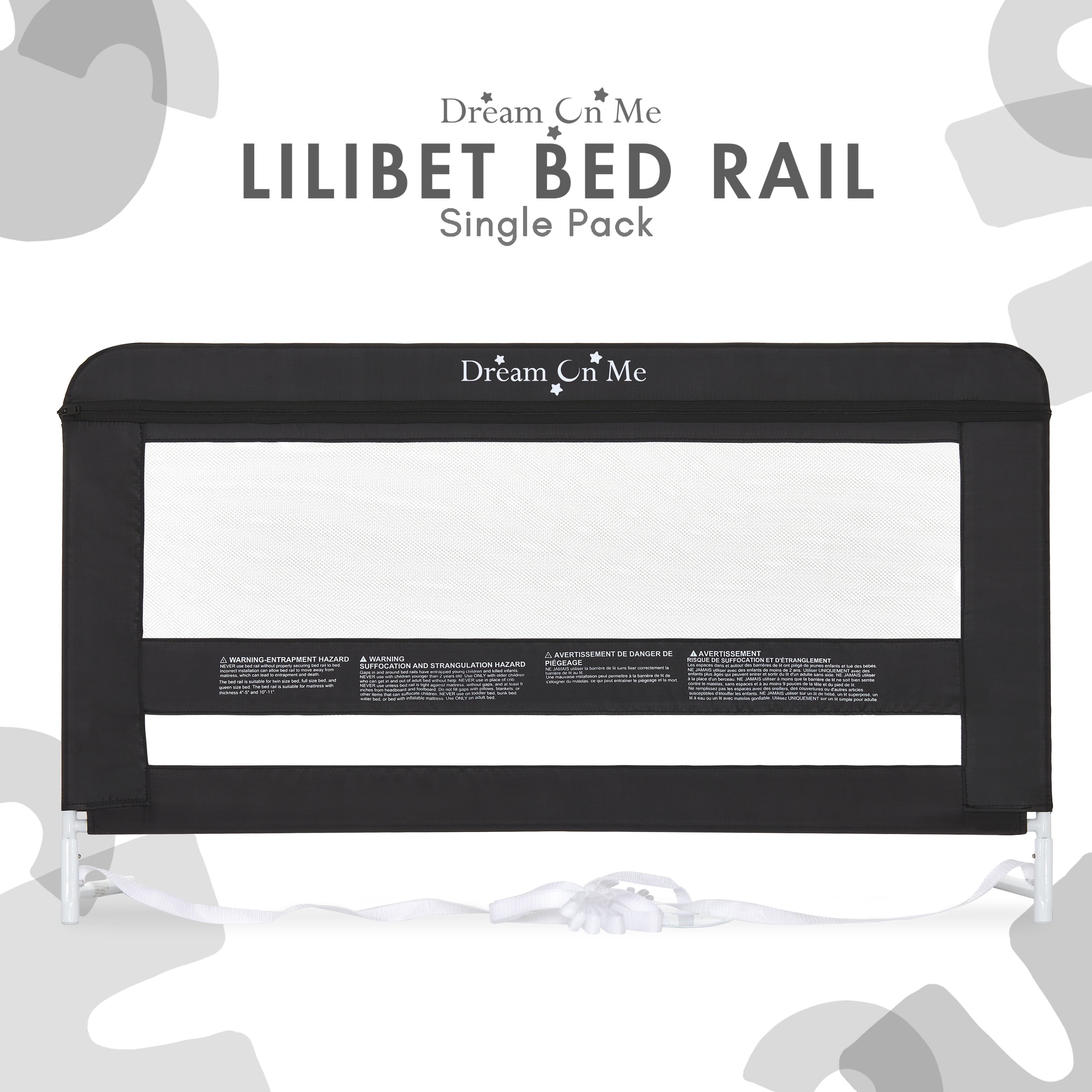 Dream On Me Lilibet Twin/Full/Queen Mesh Safety Bed rail Single Pack, 23*40