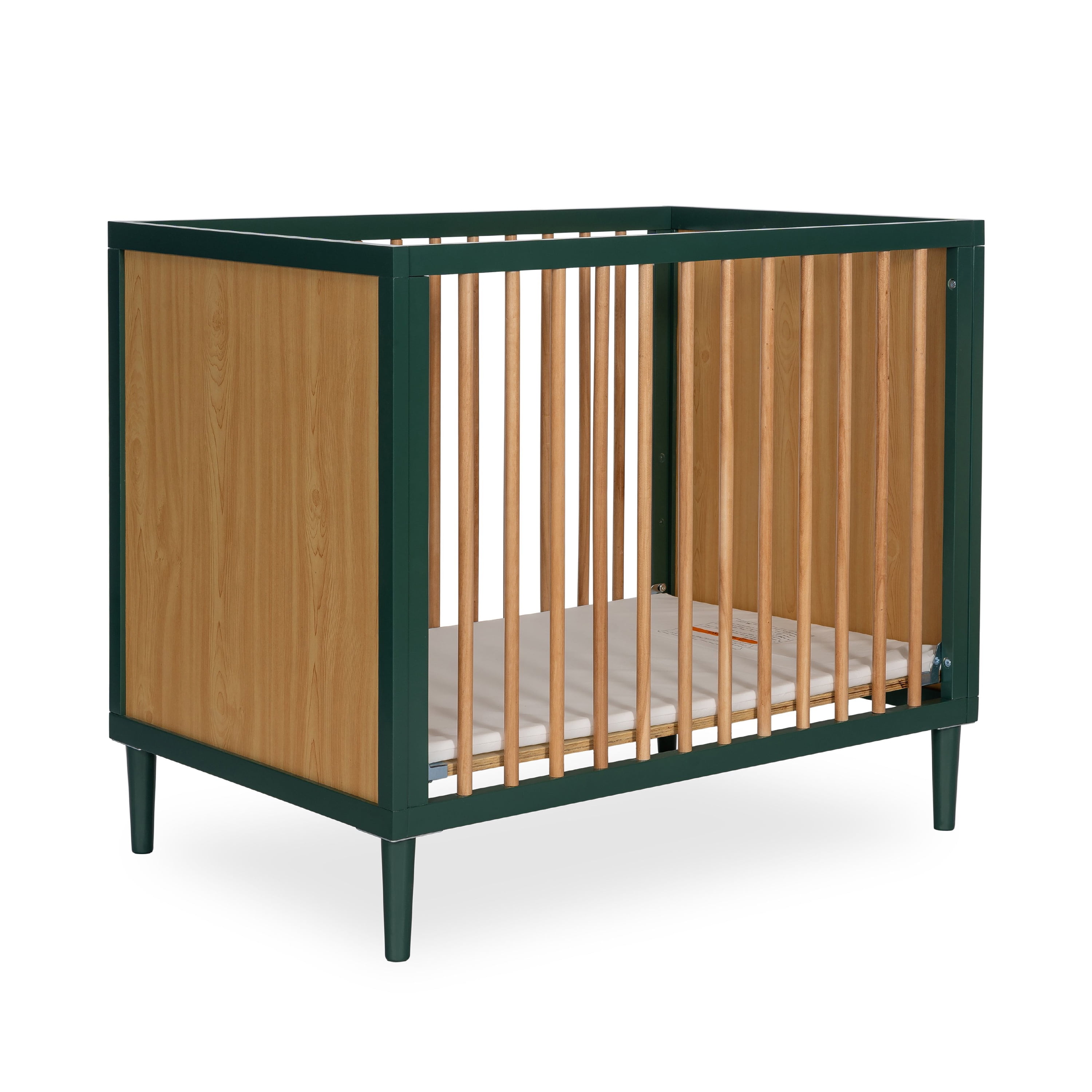 Dream On Me Lucas Mini Modern Crib With Rounded Spindles I Convertible
