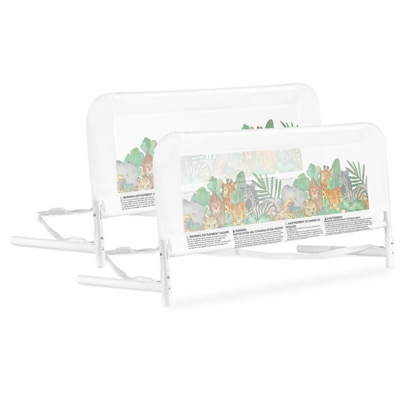 Dream On Me Mesh Security Bed Rails, Double Pack, Jungle Print