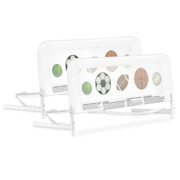 Dream On Me Mesh Security Bed Rails, Double Pack, Sports Print
