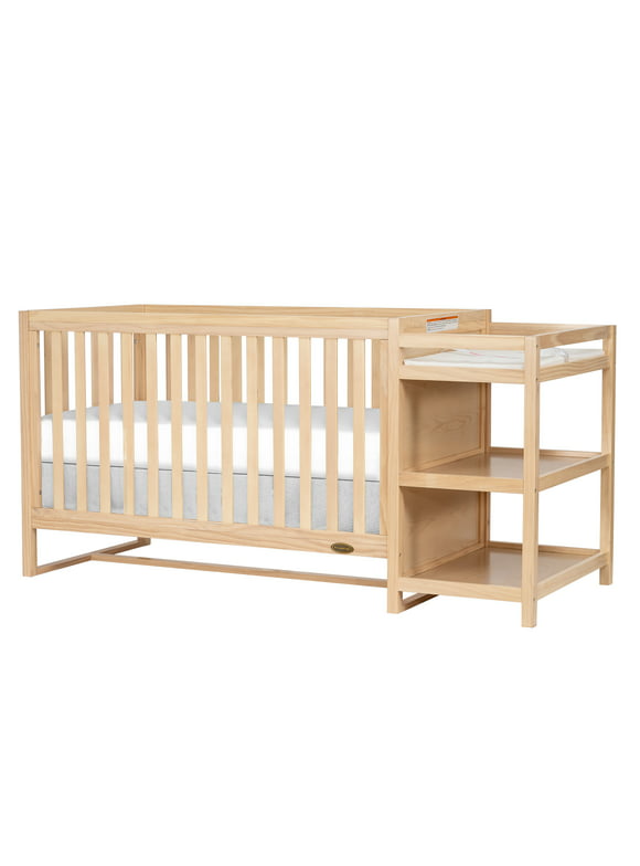 Dream On Me Milo 5 in 1 Convertible Crib and Changing Table with Free Changing Pad in Vintage White Oak