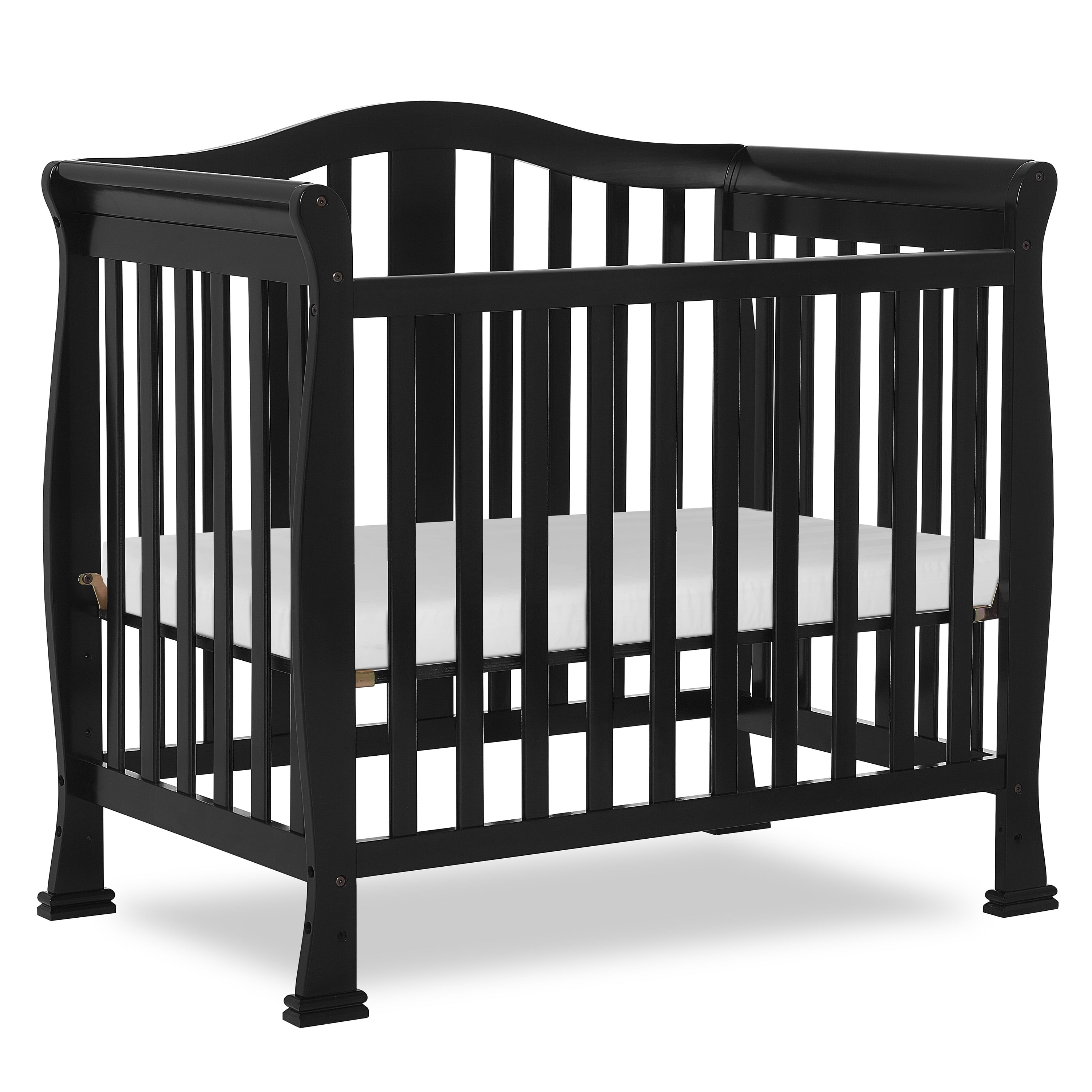 Dream On Me Naples 4-in-1 Convertible Mini Crib, Black