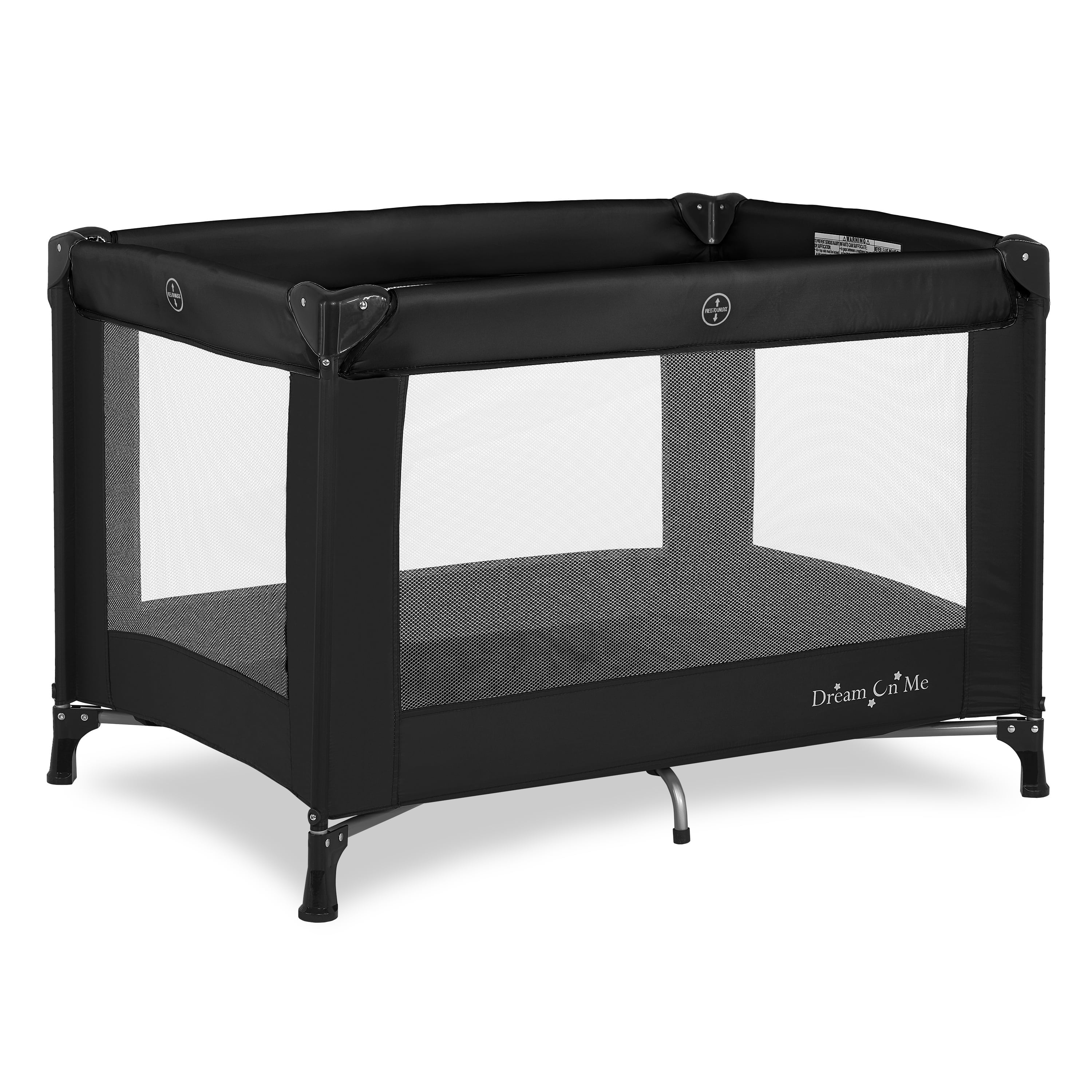 Dream on Me Nest Portable Play Yard with Carry Bag and Shoulder Strap, Black, Unisex