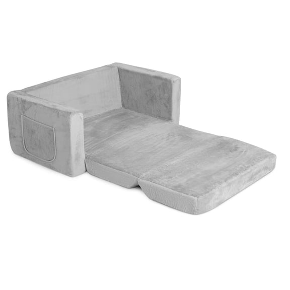 Dream On Me Nestle 2-Seater Kids Flip-Out Sofa, Gray