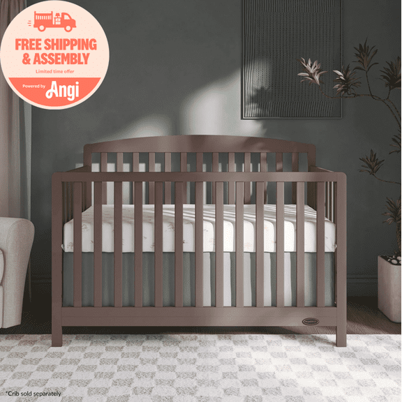 Dream On Me Odelle 5-in-1 Convertible Crib, Converts from Baby Crib to Toddler Bed, Day Bed, Kids Bed and Full Size Bed, Three Adjustable Mattress Height Positions, Baltic Amber
